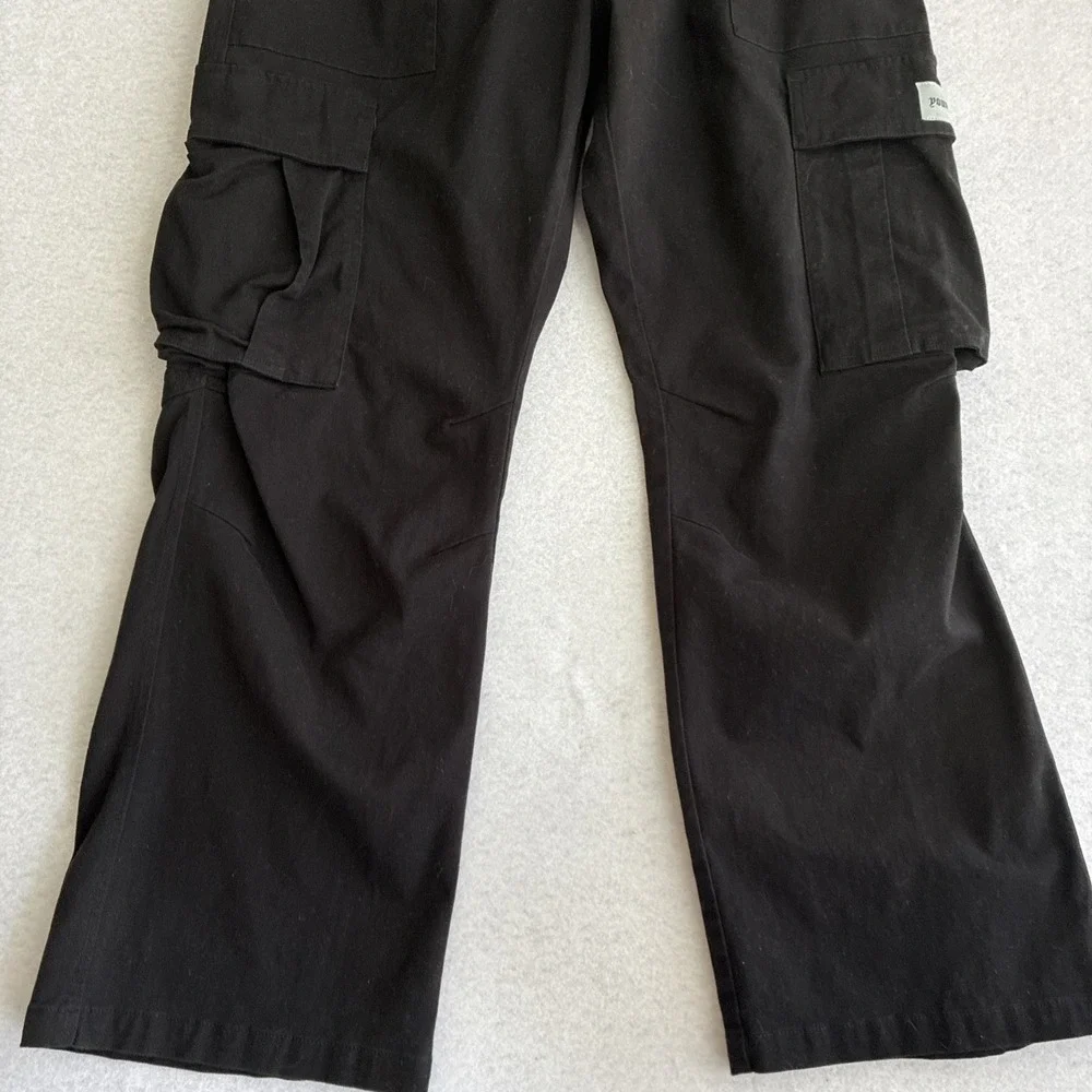 YoungLA Jeans Mens XL Black Streetwear Baggy Cargo All Over Embroidered Pants